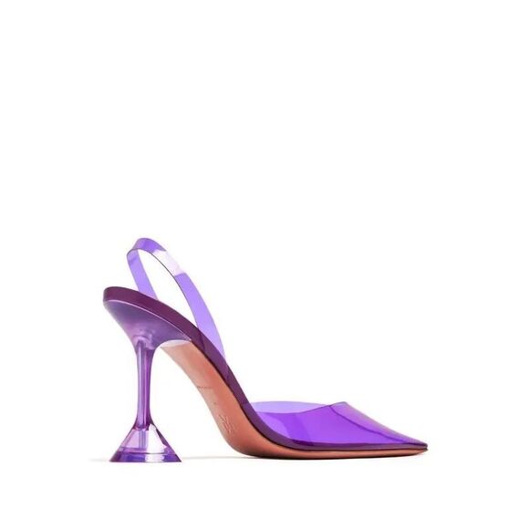 AMINA MUADDI  Holli Glass 95mm Slingback Pumps EU37.5/7.5 $760 - Picture 4 of 14